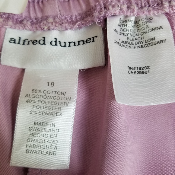 Alfred Dunner Lavender Purple Coastal Grandma Pants Size 18 - Picture 2 of 2